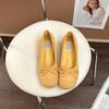 Zapatos para Mujer Ssbl con Lazo Suave, Punta Redonda y Boca Baja 2025 Verano Mocasines Retro Mocasines Elegantes de Moda
