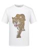 Camiseta con Cabeza de Tigre de Pedrería para Hombre, Manga Corta, Nueva Tendencia Verano 2026 Marca Ropa para Hombre, Versátil Holgada Cuello Redondo Manga Media Top