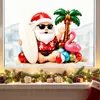 Pegatina Estática Xinuo JDT-A1164-TZ Viento y Olas Tropicales Hawaianas Papá Noel para Decoración de Vidrio de Dormitorio Balcón