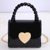 Bolsa Transversal Satchel Criativa para Crianças, Bolsa de Gelatina Fashion, Menina Fofa com Bolsa de Ombro com Corrente em Formato de Coração