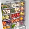Organizador de Cajón de Refrigerador Casa Moderna Caja de Almacenamiento de Hielo Cajón Caja de Conservación Fresca para Congelador Grado Alimenticio Empujar