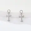 Colgante Anillo de Correr de Titanio F136 Espada Copo de Nieve Rombo con Diamantes Colgante Cuerpo de Titanio G23 Joyería para Piercings Accesorios de Pendientes