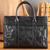 Maletín de Cuero Genuino para Hombre de Negocios y Viajes, Bolso de Mano para Laptop de 14 pulgadas, Maletín de Cuero