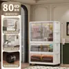 2026 Novo Estilo Armário Dobrável de Armazenamento Transfronteiriço 80CM PP Espessado Doméstico Quarto Multifuncional Com Rodas Organizador de Armazenamento