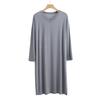 Pijama Masculino de Modal Criptografado com Decote em V Longo Acima do Joelho Manga Longa Bandeira Caída Vestido Robe de Banho Exlongado Camisola