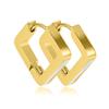 Pendientes geométricos dorados de moda para mujer, combinables con todo, mini pendientes cuadrados invertidos con hebilla fácil, pendientes con clip para la oreja, pendientes minimalistas de nicho con temperamento