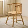 Silla de Princesa para Uso Doméstico y Comercial, Mueble de Madera Maciza con Reposabrazos, Silla de Princesa para Casa de Alquiler, Silla Circular, Silla de Comedor Nórdica de Madera Maciza
