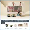 Conjunto de Chá Cerâmico Flint Vermelho do Fabricante com Detalhes em Ouro e Design Ondulado, Xícara de Chá Gaiwan, Presente de Ano Novo, Presente para Outros