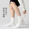 Meias de algodão de Xinjiang para homens e mulheres, meias esportivas de comprimento médio para todas as estações, antibacterianas, respiráveis, absorventes de suor, resistentes a odores, meias esportivas de cor sólida