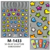 Novos Adesivos 5D Embossados para Nail Art Adesivos de Natal Boneco de Neve Floco de Neve Papai Noel Desenho Animado Estéreo Adesivos Adesivos para Unhas