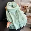 Lenço de Algodão e Linho com Renda e Patchwork para Mulheres Estilo Coreano Echarpe Fino de Seda para Primavera e Outono Lenço Lenço