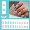 Uñas postizas con textura mate retro de flores verdes naturales y frescas, parche de almendra, uñas postizas europeas y americanas, venta al por mayor