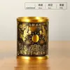 Porta-Canetas de Latão Porta-Canetas de Mesa para Escritório Armazenamento Enfeites Decorativos Porta-Canetas Baifuku Ameixa Orquídea Bambu Crisântemo Grande Exposição