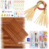 Atacado do Fabricante Conjunto de Agulhas de Bambu Carbonizado 35cm Agulhas de Bambu Agulha Circular Acessórios Combinação Agulha de Tricô para Cachecol