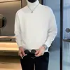Suéter de cuello alto para hombre otoño e invierno ins moderno negro suéter base holgado talla grande top de manga larga ropa