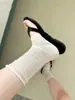Chanclas de punta abierta estilo coreano para uso exterior, calcetines finos tipo Miu, calcetines holgados de moda, calcetines de media pierna que crean un efecto adelgazante