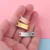 Venta caliente transfronteriza espejo acero inoxidable doble agujero rectangular curvo accesorios para joyería DIY conectores de pulsera curvos colgantes de marca