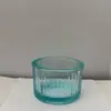 Amazon Mini Copa de Vidrio para Velas Restaurante Franja Vertical Tarro para Velas Sombra y Luz Portavelas de Aromaterapia Colorido Tazón Pequeño para Comida de Mascotas