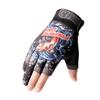 Guantes de Pesca con Protección Solar para Primavera y Verano, Estilo Delgado con Diseño de Tres Dedos Expuestos para Hombres, Equipo de Pesca Anti-Pinchazos con Estampado de Captura de Peces, Especial para Pesca al Aire Libre de Medio Dedo