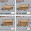 Lonchera Desechable de Papel Kraft, Caja Biodegradable para Llevar Comida Ligera, Tazón Grueso para Ensalada de Frutas, Tazón de Papel Rectangular