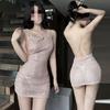 Ropa interior sexy para la vida nocturna se puede comer sin quitar los tirantes, fragmentos brillan en la cama, coqueteando con pasión ardiente, ropa interior coqueta