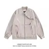 Jaqueta Aviador Retrô Americana para Homens, Novo Estilo Outono, Marca Tendência, High Street, Multi-Zíper, Nicho, Jaqueta Baseball de Caimento Solto