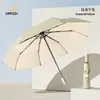 Paraguas Manual Plegable Grande de Alta Calidad para Mujer, Doble Uso para Sol y Lluvia, Sombrilla Hecha a Medida para Estudiantes