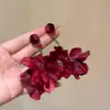 Pendientes Rosas Dulces de Flor Estilo Vacacional Diseño de Nicho Femenino Pendientes de Perlas Únicos Exagerados de Playa Pendientes Celebrados en Internet
