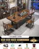 Mesa de Té Grande y Juego de Sillas Una Mesa Cinco Sillas Nuevo Estilo Chino Mesa de Café Juego de Té Integrado Juego Completo Oficina Hogar Estación para Preparar Té