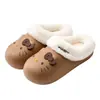 Pantuflas de Algodón Impermeables Sanrio Kitty para Mujer, Uso en Exteriores, Resistentes a la Suciedad, Antideslizantes, Pantuflas de Peluche, Temporada de Otoño e Invierno, Pantuflas de Piel con Felpa Adicional