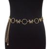Verão Novo Cinto Feminino Moda e Versátil Borboleta Vazada Decorativa Corrente de Anel de Metal Cinto de Cintura com Vestido