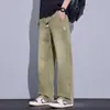 Jeans de Marca Modernos Estilo Americano para Hombre, Verano 2026 Nuevos Pantalones Casuales Versátiles de Pierna Recta Suelta Pierna Ancha para Hombre