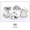 Diamante de Imitación Triangular de Cristal con Garra 18mm Accesorio para Ropa Bolso Zapato Base Dorada con Agujero para Coser a Mano Diamante de Imitación Estilo Ins