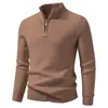 Otoño Invierno Nuevo Suéter de Punto con Media Cremallera para Hombre Moda Juvenil Cálido Casual Camisa Base