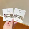 Pinza para el Cabello con Forma de Corazón y Flor de Diamante Rosa Plateado Estilo Y2K para Mujer, Pinza Lateral Estilo Ins, Accesorio para el Cabello Dulce Fresco Chica Picante, Pinza de Pato para Mechones Sueltos