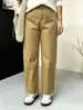 Calça casual feminina reta plus size para o trabalho, coleção outono 2026, calça cropped ampla e versátil para mulheres curvilíneas