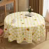Toalha de Mesa Redonda Avançada Sem Lavagem À Prova de Óleo Impermeável Anti-Manchas Toalha de Mesa para Sala de Jantar Toalha de Mesa Redonda Tapete de Mesa Redondo Doméstico