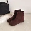 Botines de Tobillo de Punta Dividida Estilo Coreano de Nicho para Cerdo Botas Chelsea Planas Versátiles para Mujer 2026 Nuevo Otoño Botas Martin