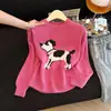 Suéter Pulôver de Cachorrinho Jovem e Adorável para Mulheres, Novo Outono/Inverno Fofo Estilo Coreano Emagrecedor Atmosfera Top