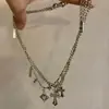 Colar Pingente Cruz Banhado a Cobre Dourado Modelo Igual de Blogueira Estilo Coreano na Cor Dourado Café, Corrente Versátil Hip-Hop Não Desbota