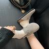 Versão de pele de carneiro ~ Cortiça Couro genuíno de sola grossa Birkenn Pantufas femininas de verão Pantufas Sandálias de meia sola