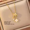 Acero de Titanio Collar Popular para Mujer, Cobre Microincrustado con Chapado en Oro Real, Estilo de Celebridad de Internet Ins de Gama Alta, Exquisita Cadena para Clavícula