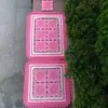Almofada de bolsa de crochê feita à mão DIY, folha de base com grade plástica, base de bolsa de círculo bordada tridimensional, peça de bolsa Hyuna
