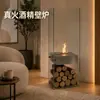 Chimenea de alcohol de fuego real de cristal de cuatro lados, adorno de pie, chimenea decorativa de calefacción para interior de hogar moderno nórdico, hecha a medida