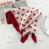 Lenço Quadrado Pequeno de Bolinhas Retrô Coreano Primavera/Verão 2026 para Mulheres, Lenço de Algodão Versátil e Fashion, Fita Decorativa para Cabelo