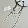 Estilo Pura Luxúria Menina Sexy Quente Colar Longo com Franjas e Pedras Strass Corrente de Cintura Moda Luxo Leve Corrente de Clavícula Popular de Ponta