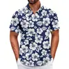 Camisa Havaiana Transfronteiriça Peça Única Masculina Praia Tamanho Grande Casual Estampada em 3D Manga Curta Camisa de Férias à Beira-Mar Tendência