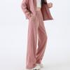 Conjunto Esportivo para Mulheres, Primavera, Outono e Inverno, Moletom com Capuz, Cardigã, Efeito Emagrecedor, Novo Estilo 2026, Calça Casual de Chenille Wide-Leg