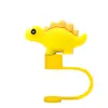 Capa de proteção contra poeira de palha 3D transfronteiriça em estoque, capa de palha com desenho de animal, copo de chá com leite, acessórios de capa de proteção de silicone estéreo