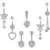EBay Amazon AliExpress Wish Set Combinado Anillos de Ombligo de Circonita Exquisitos Piercings de Ombligo Fabricante Mayorista en Línea